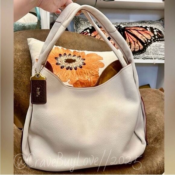 COACH 1941 BANDIT HOBO 39 LEATHER 86760 HANGTAG & BAG INSERT CHALK BRASS OXBLOOD - Picture 1 of 17